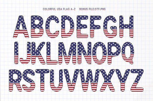 Colorful Usa Flag: A Vibrant Font for Patriotic Design and Creative Expression