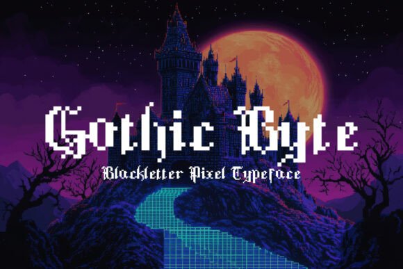 Gothic Byte: A Fusion of Medieval Elegance and Pixelated Nostalgia