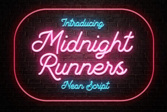 Midnight Runners: A Neon Text Font for Bold Design Projects