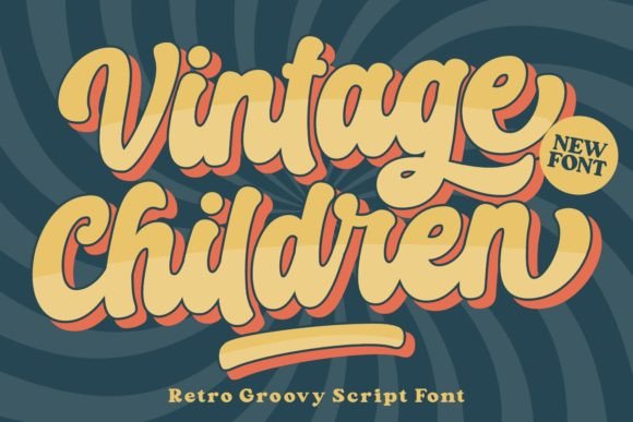 Vintage Children Font: A Groovy Retro Style for Creative Projects